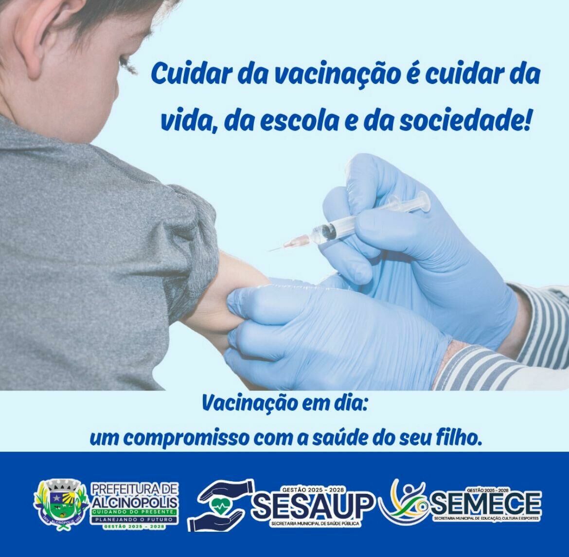Imagem de compartilhamento para o artigo Prefeitura de Alcinópolis destaca necessidade da carteira de vacinação atualizada para efetivação de matrículas da MS Todo dia